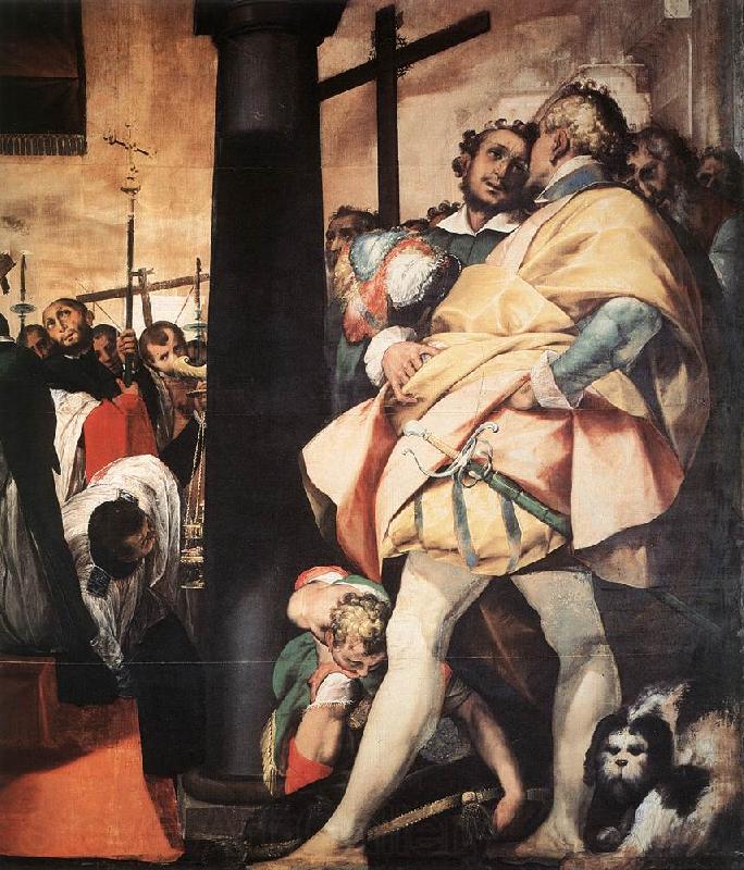 CRESPI, Giovanni Battista St Charles Borromeo Erecting Crosses a the Gates of Milan (detail) df Norge oil painting art
